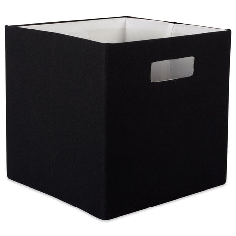 DII Collapsible Polyester Storage Cube, Solid, Lightweight and Durable, Small Square, 11x11x11", Black