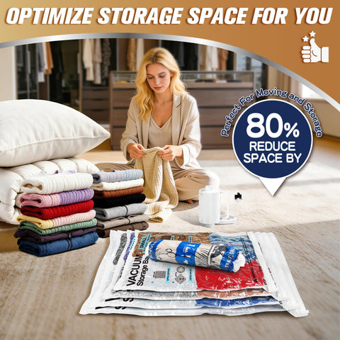 STORAGE MASTER Vacuum Storage Bags, Space Saver Bags 80% More Storage Space, with Electric Pump (25, Combo)