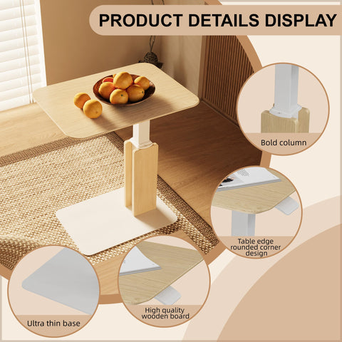 ETHU Height Adjustable Low Side Table 38-57cm 15kg Load
