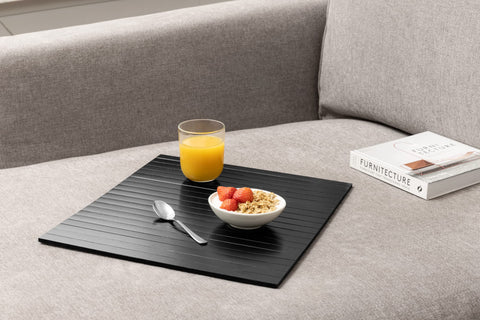 Bamboo Sofa Arm Tray Table- Anti-Slip, Flexible Table for All Armrests- Durable Couch Arm Table with an Elegant Design, Natural Color
