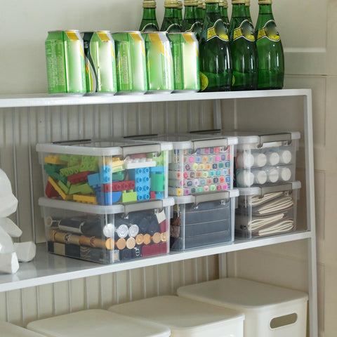 Citylife 6 Pack 3L Stackable Clear Plastic Storage Boxes with Handles
