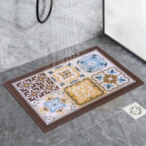 LY4U Loofah-like Shower Mat Non Slip, Washable Colorful PVC Bath Mats for Bathroom Floor, Anti Slip Bathroom Mat for Elderly, Quick Dry