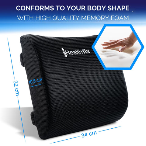 Healthfix Car Lumbar Pillow – Ergonomic lumbar support with memory foam for a healthy sitting posture in the car