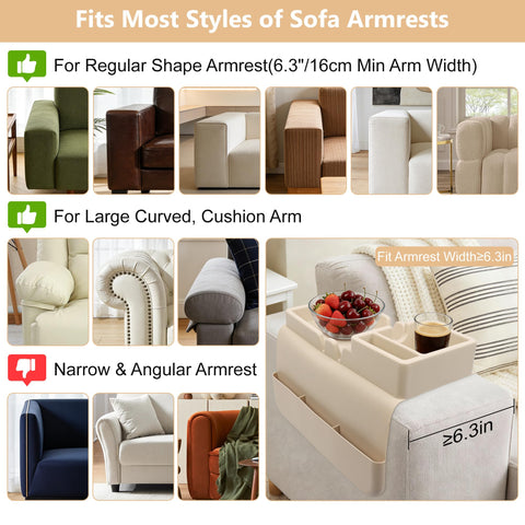 Silicone Sofa Arm Tray, Couch Cup Holder Tray, Sofa Armrest Organizer