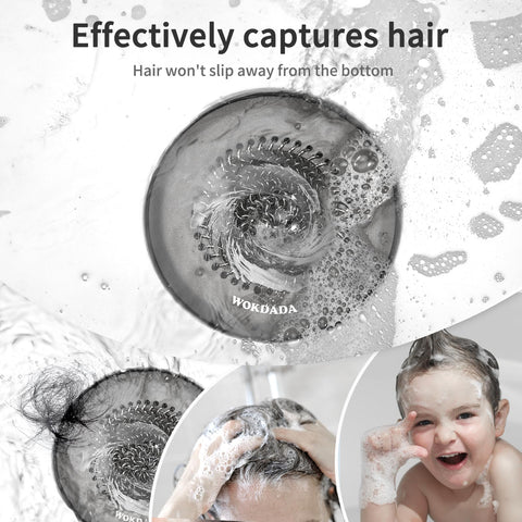 WOKDADA Shower Hair Drain Catcher, Easy Clean Bathtub Drain Hair Catcher, Fast Drainage Tub Drain Protector