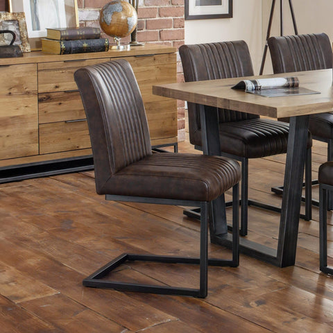 Julian Bowen Brooklyn Dining Chairs, Set of 2, Brown - H88.5 x W47 x D65cm