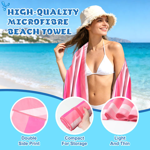 Anavasi Microfibre Beach Towels for Adults, 2 Pack 180 x 90cm 100% Recycled
