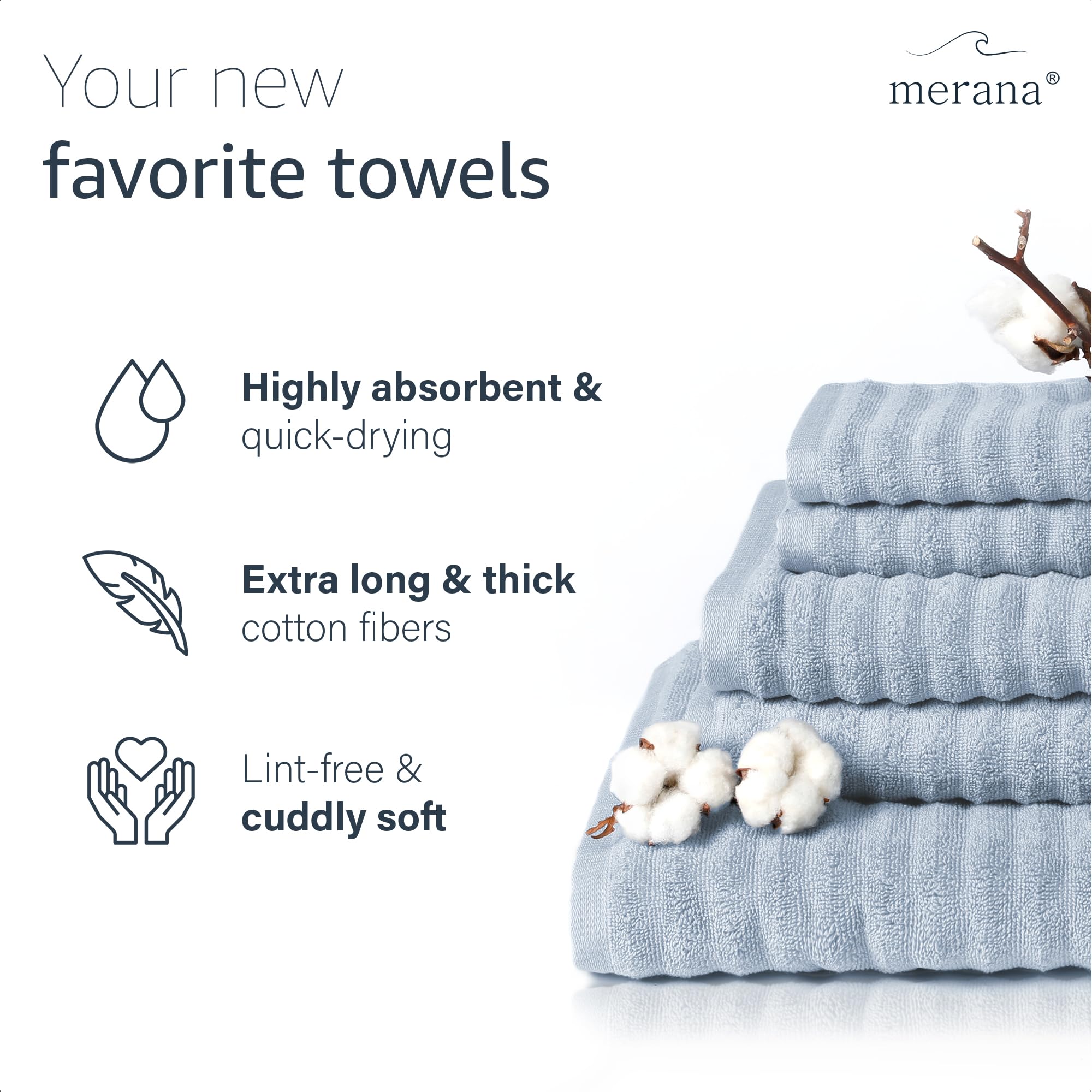 Merana OSLO towel set | quick-drying, soft & lint-free | terry luxury quality | 100% cotton terrycloth | OEKO-TEX | 590 GSM