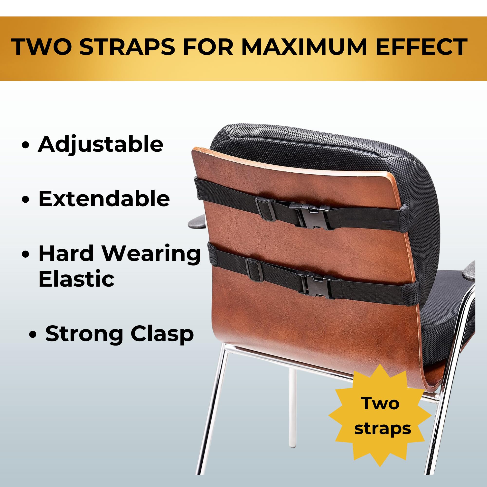 Lumbar Support Pillow for Office Chair & Car | Memory Foam Backrest