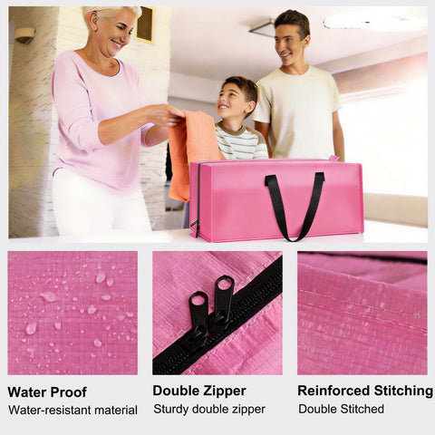 SANNAX 6 Pack 83L Pink Moving Bags, Foldable Storage Bags with Double Zips