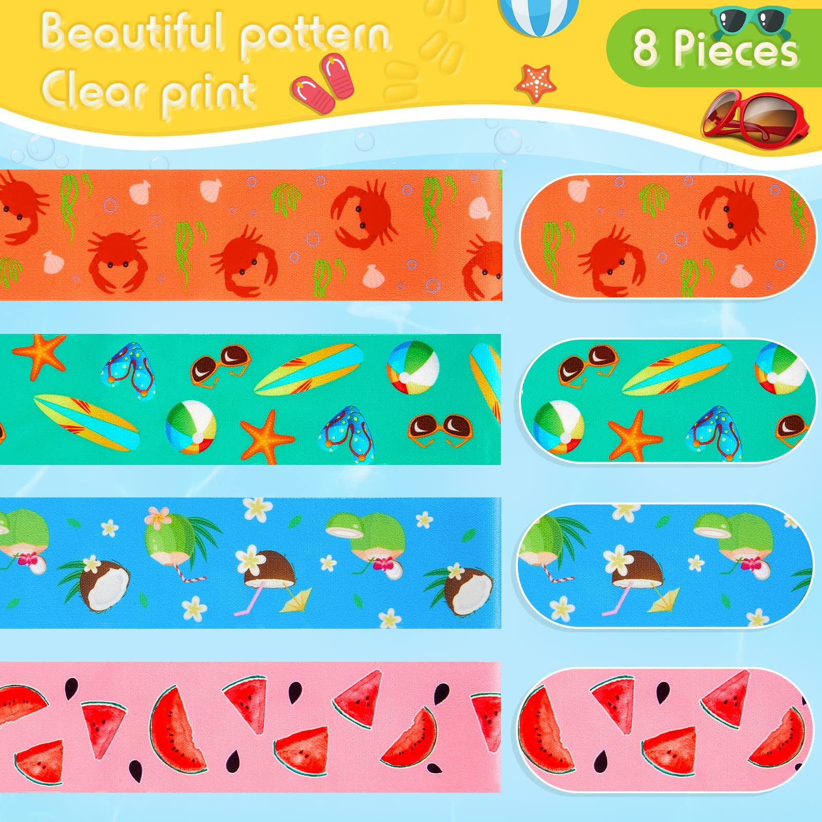 8 Pack Towel Bands for Chairs - Towel Clips and Holders, Cruise and Pool Accessories, Windproof Elastic Strap Holders for Lounge, Summer