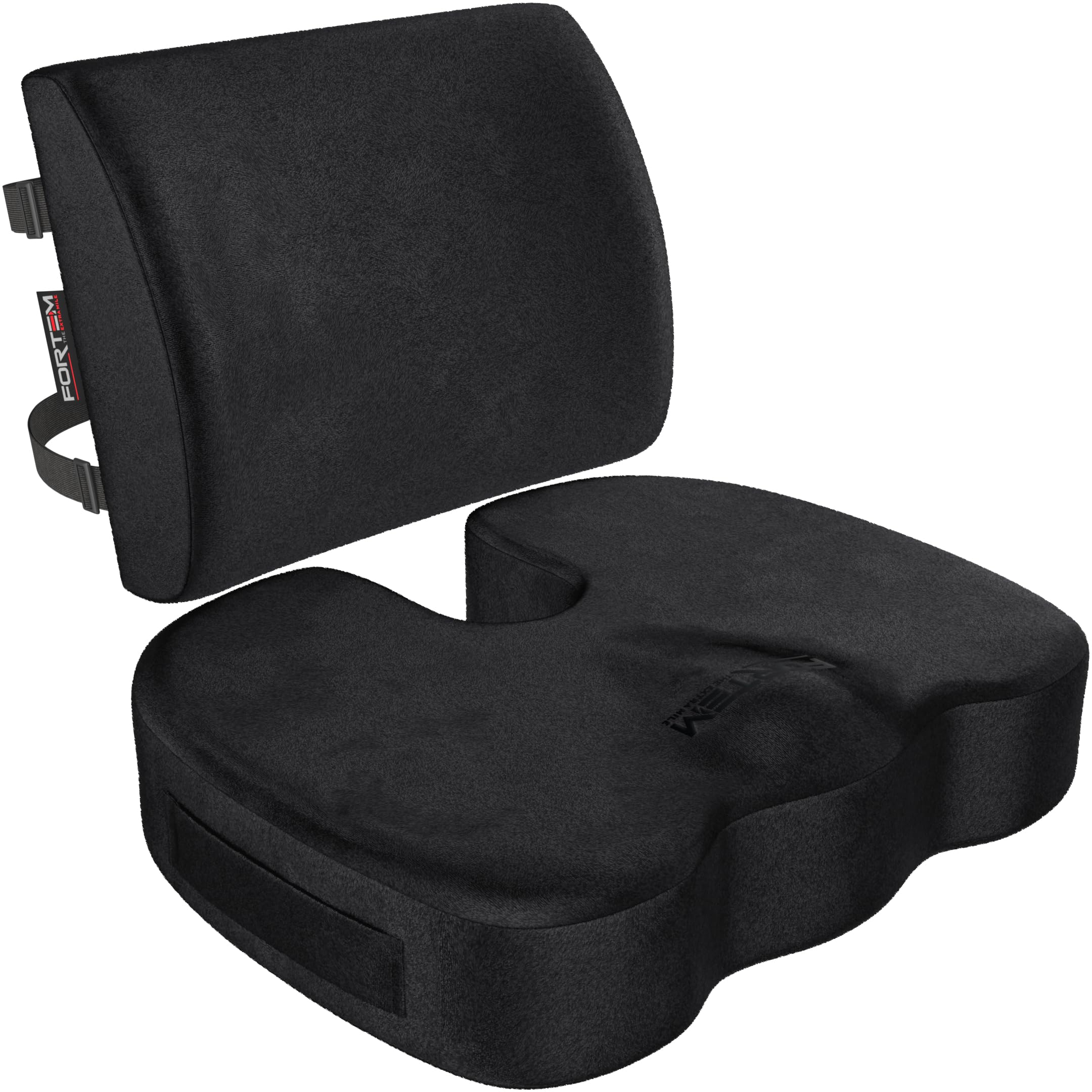 FORTEM Seat Cushion & Lumbar Support for Office Chair, Car Seat Combo