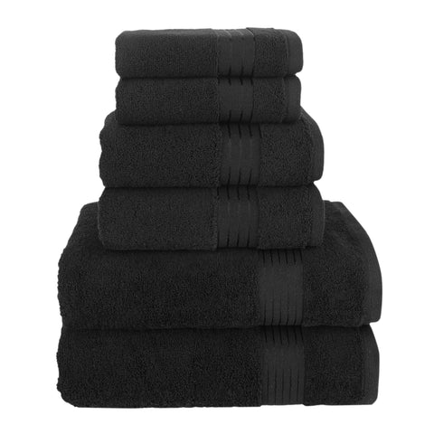 Elegant Comfort Premium Cotton 6-Piece Towel Set, Includes 2 Washcloths, 2 Hand Towels and 2 Bath Towels, 100% Turkish Cotton