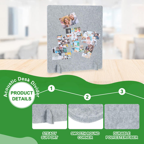 PATIKIL Desk Dividers 60x60cm, 2 Pack Desk Privacy Panel Freestanding Noise Reducing Partition Acoustic Panel with 4Pcs Support Feet for Testing