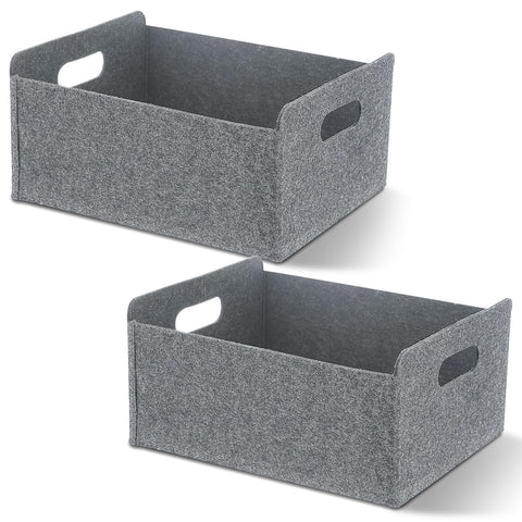 2Pack Small Storage Box with Handle,Storage Basket Set,Foldable Wardrobe Baskets for Storage,Felt Storage Basket,Storage Boxes,felt storage cube for