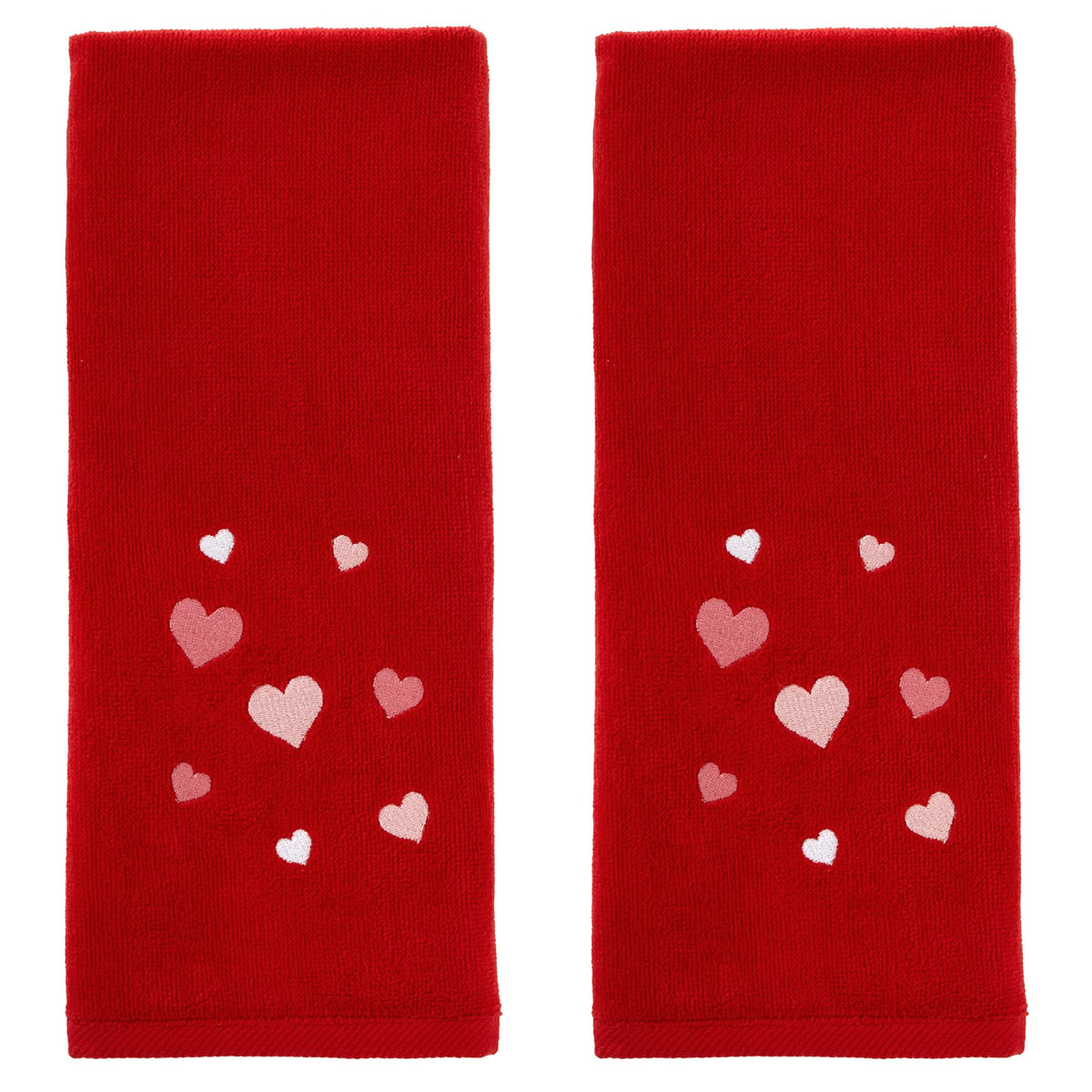 SKL Home Valentine's Day Tossed Hearts Hand Towel Set, 2 Count