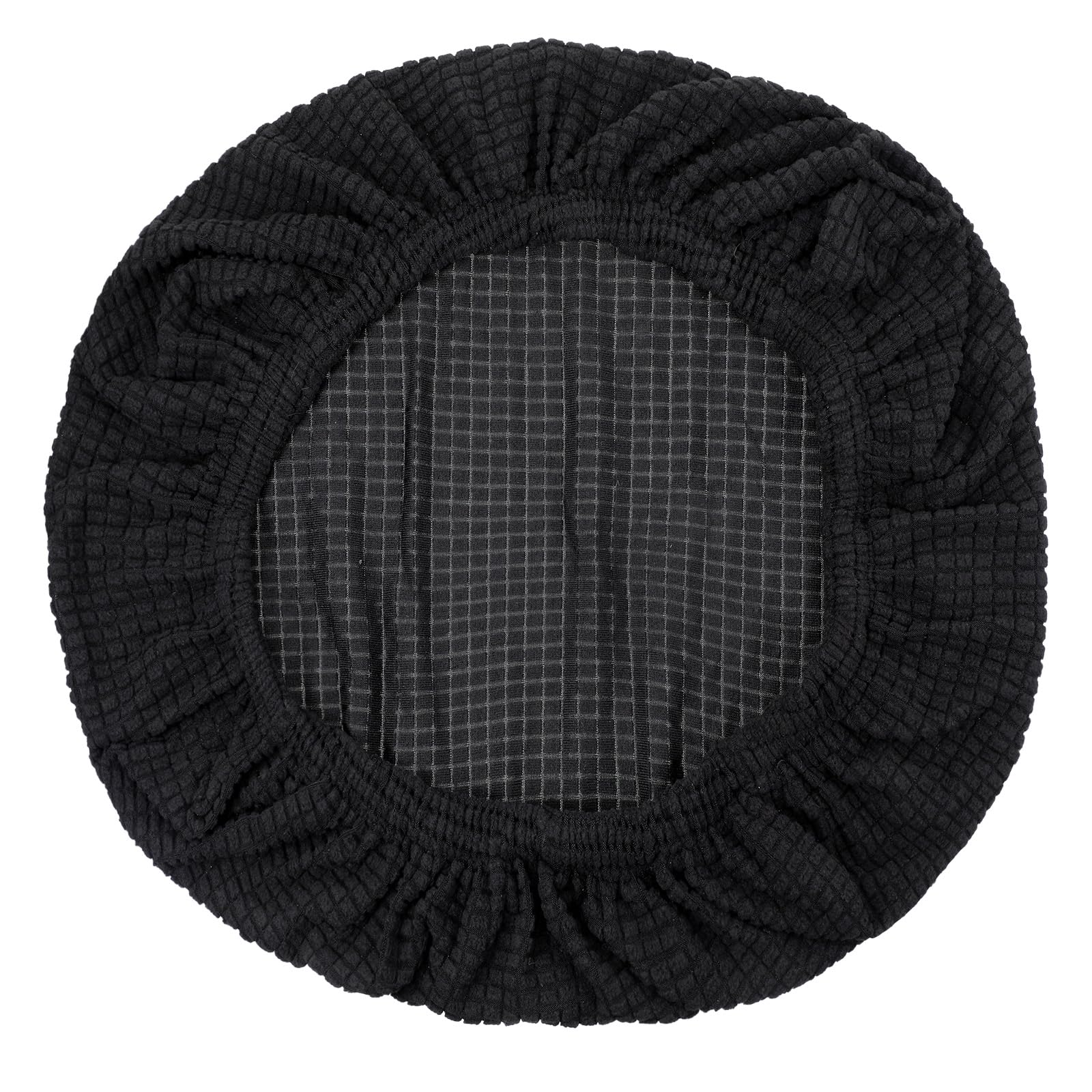 Exircy Office Chair Seat Cover, Stretchable Removable Washable Desk Chair Cover Black Elastic Chairs Seat Slipcovers with Tie Straps 17.7"-21.7"