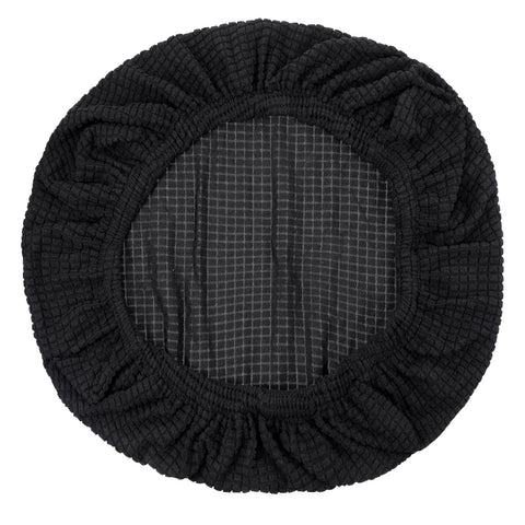 Exircy Office Chair Seat Cover, Stretchable Removable Washable Desk Chair Cover Black Elastic Chairs Seat Slipcovers with Tie Straps 17.7"-21.7"