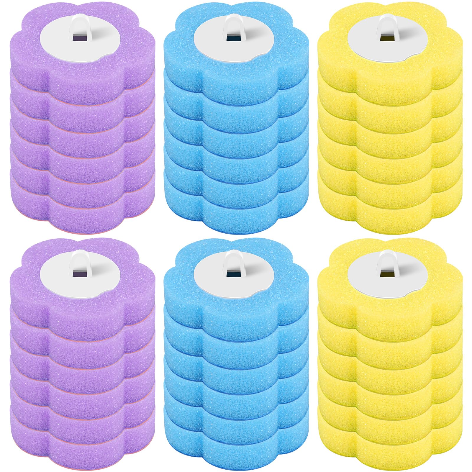 36Pcs Disposable Toilet Brush Refill Pads Deep Cleaning Toilet Brush Refill Toilet Pad Cleaners with Cleaning Fluid 3 Layer Throwable Toilets Brushs