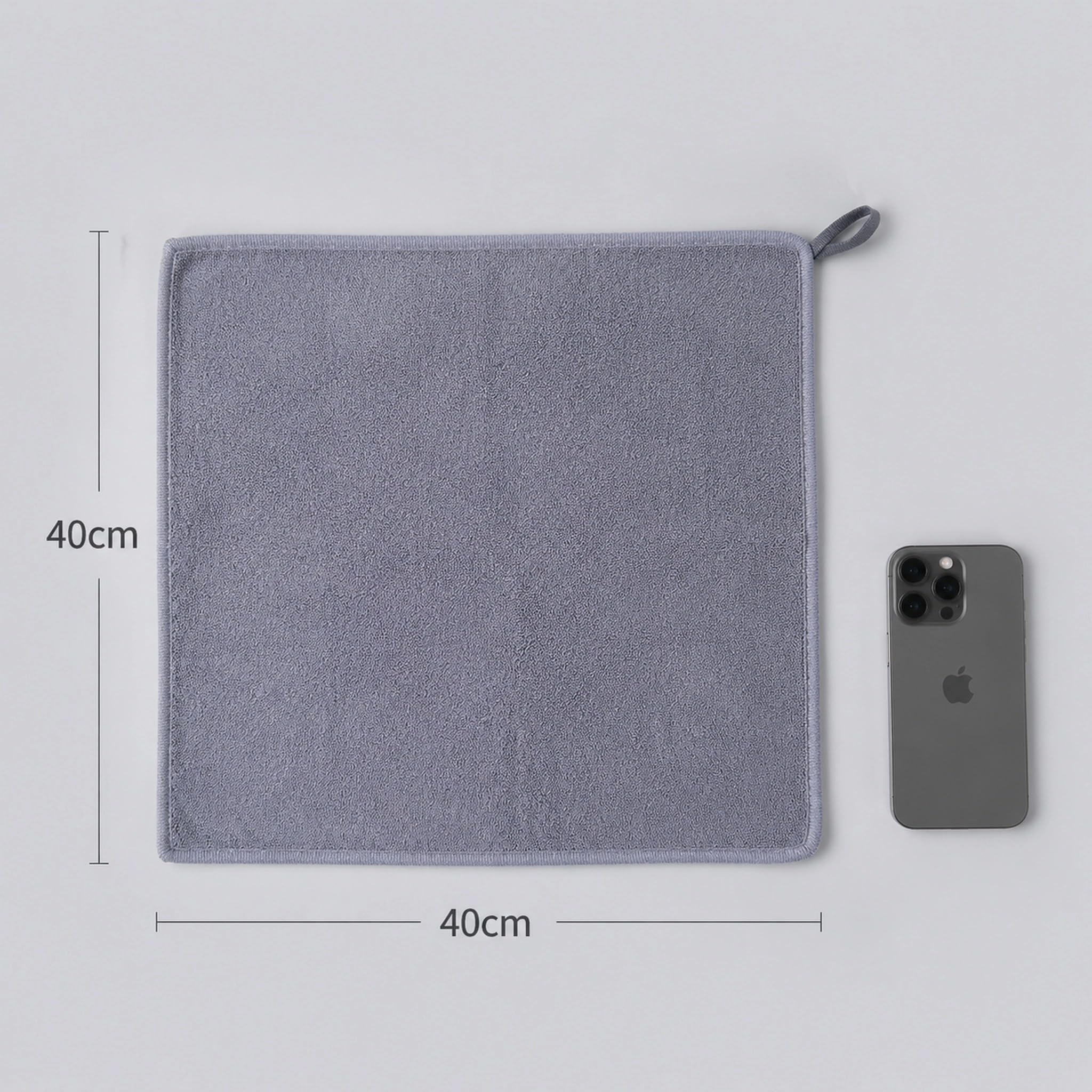 Jenck 40×40cm Microfiber Cleaning Cloth Grey Multipurpose Towel