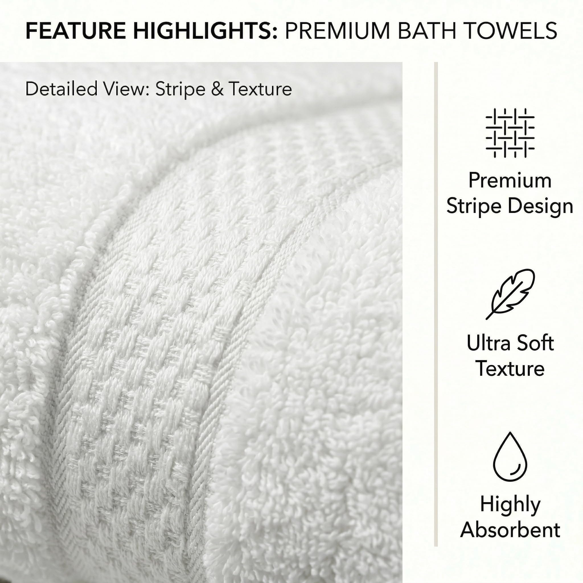 MistyMorning Bath Towels Pack of 2, Extra Large (70x140cm), Luxury 100% Cotton 500GSM Super Soft & Highly Absorbent Quick Dry Luxury Bathroom Towels