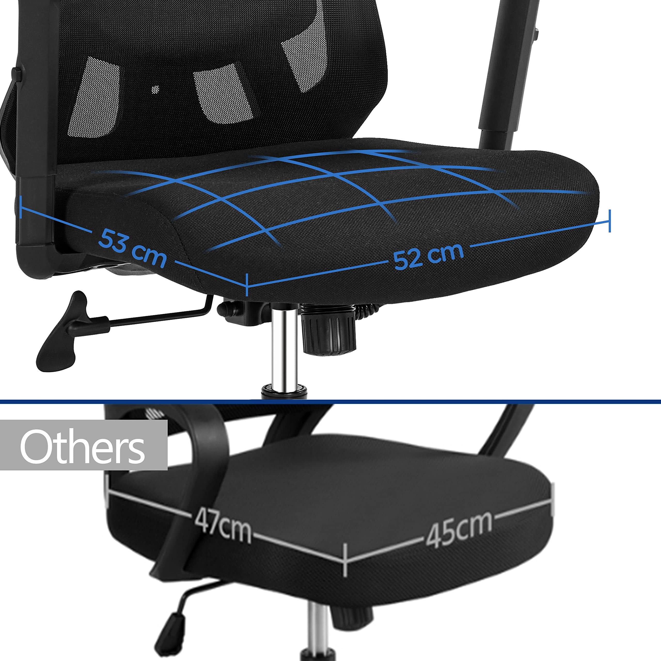 Yaheetech Ergonomic Desk Chair with Adjustable Lumbar Support Black
