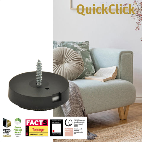 WAGNER QuickClick® Furniture glider set - DUO - reversible wool felt + plastic I 4x base + 4x reversible and replaceable insert - ULTRASOFT + HYPER