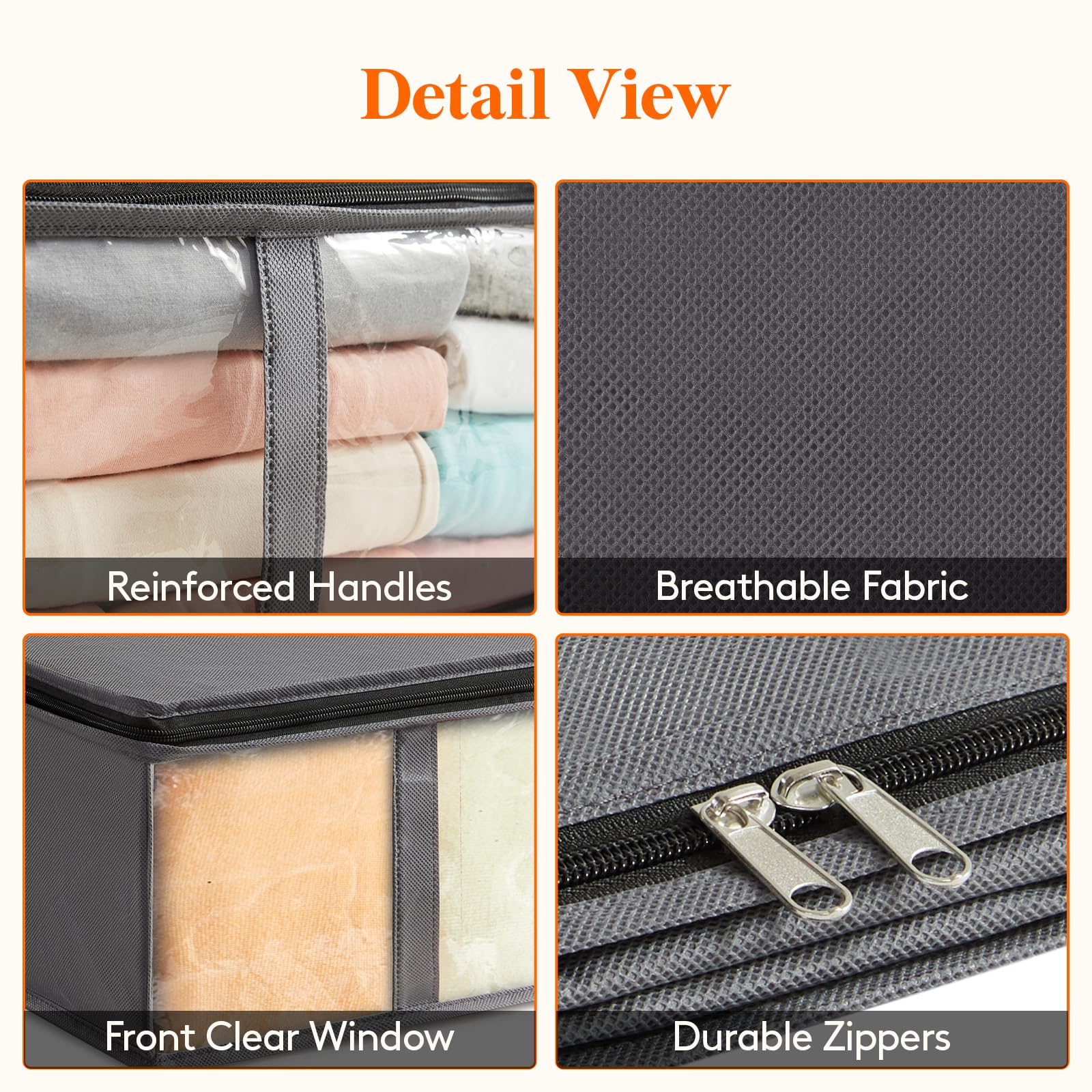 Lifewit 3 Pack Under Bed Storage,65L Clothes Storage Bags with Clear Window