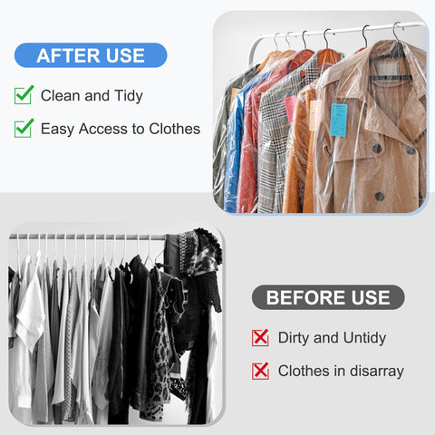 AZKEEGREY 100 Pcs Clear Dry Cleaning Bags for Clothes 60 x 90 cm