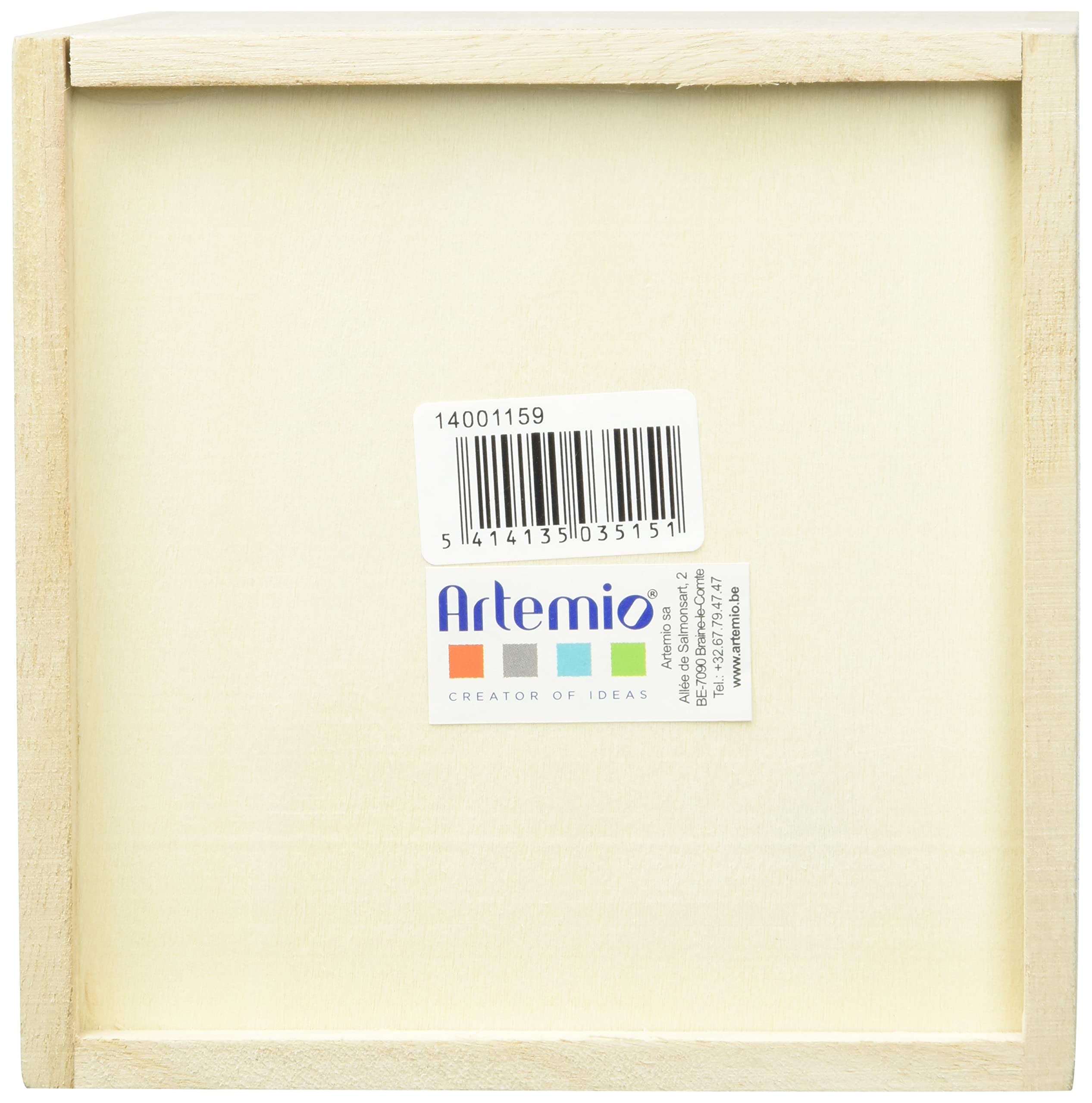 Artemio Square Wooden Tissue Box 14 x 13 x 13 cm, Wood, Beige (Pack of 2)