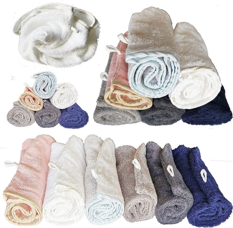 LLAMAXY 100% Pure Organic Cotton Hair Towel - Quick Twist Rapid Dry Turban Cap for Adults and Children - 3 Pack Pink