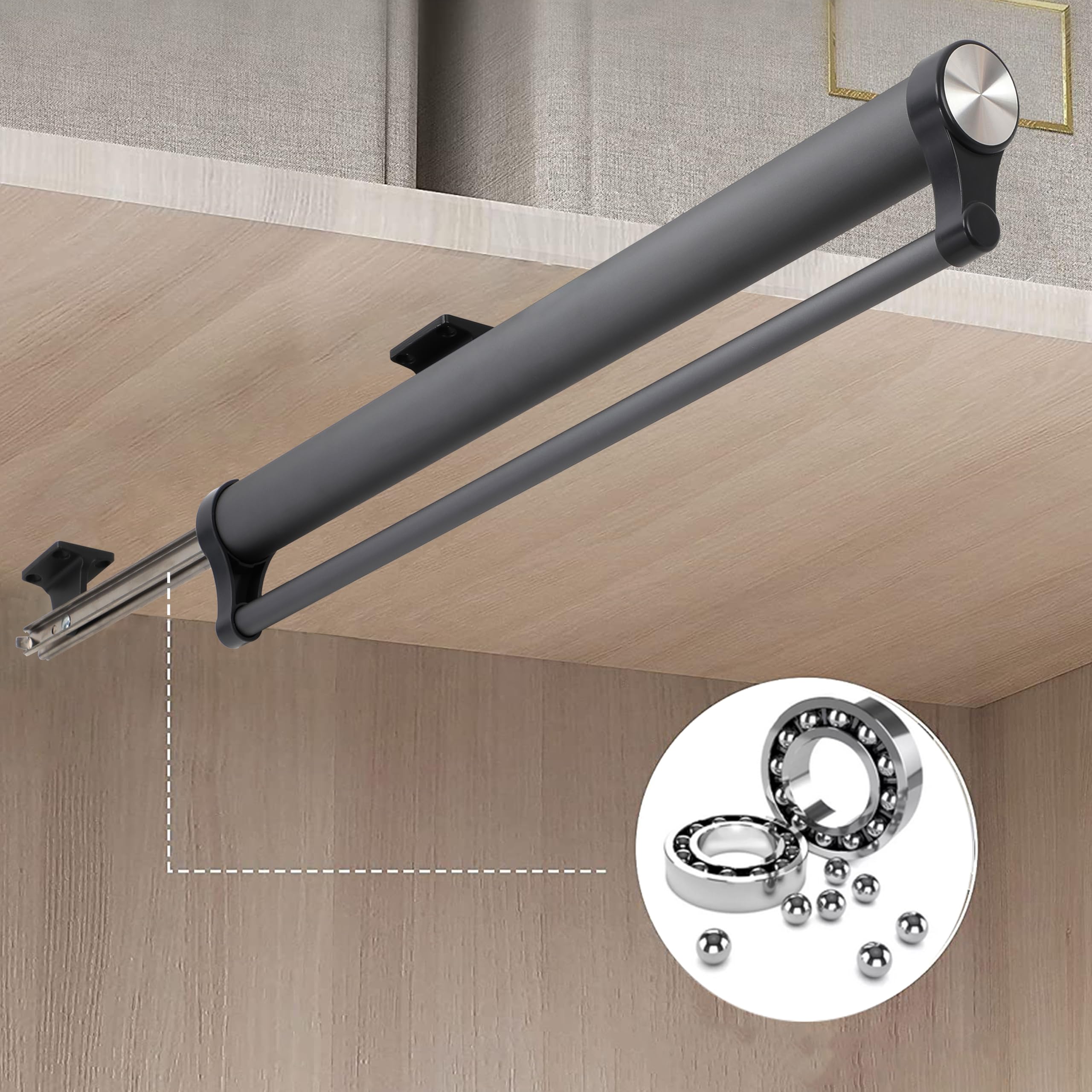 MAFAGE Pull Out Clothes Rail for Wardrobe, Extendable Wardrobe Rail 492mm