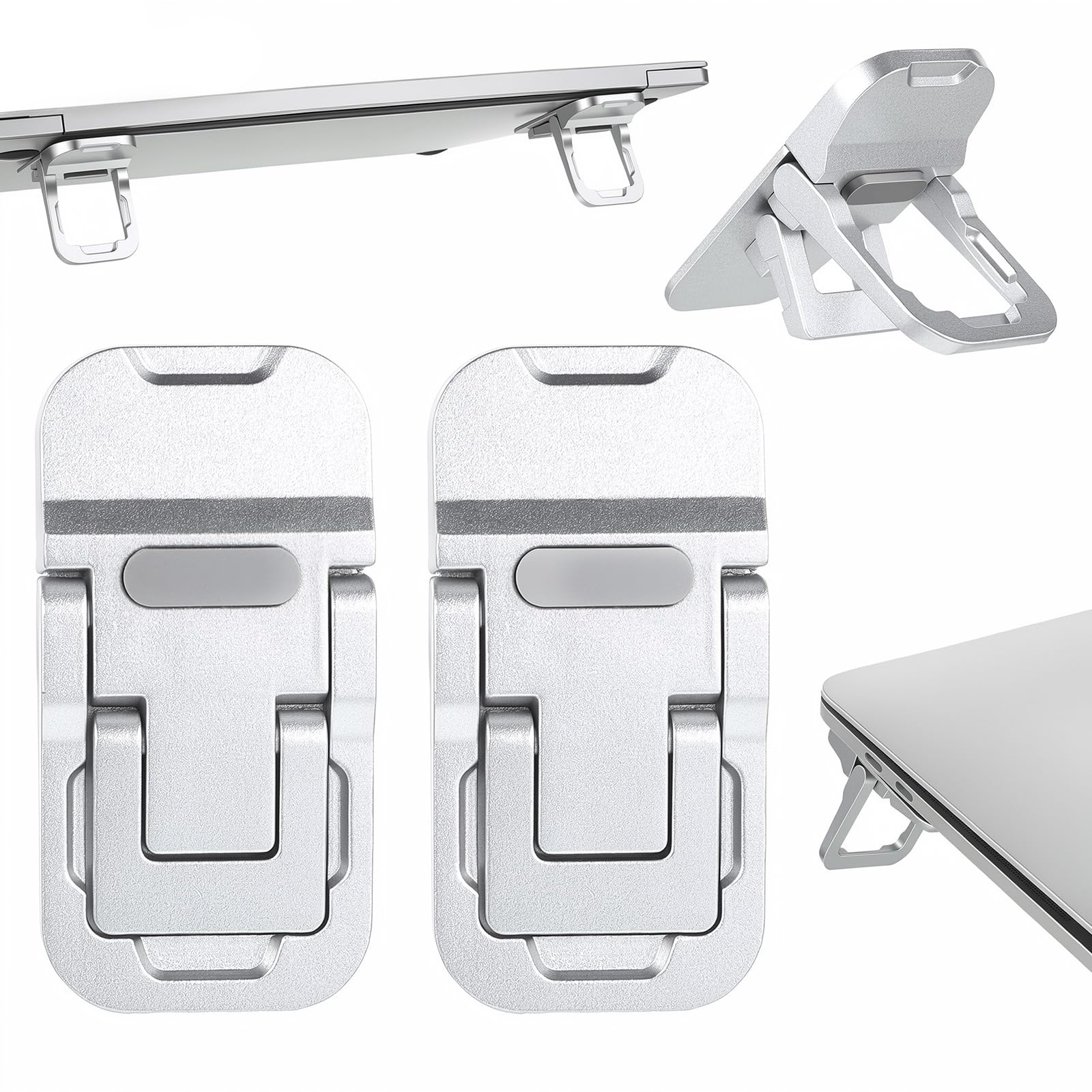 Bruislard 2 Pcs Keyboard Riser Zinc Alloy Foldable Laptop Stand