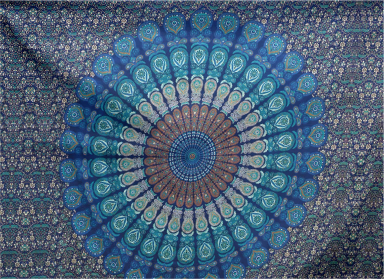 Ulticool Microfibre Towel – Mandala Blue – 160 x 80 cm – Lightweight Travel Towel Quick-Drying Bath Towel Beach Towel Sauna Towel Microfibre