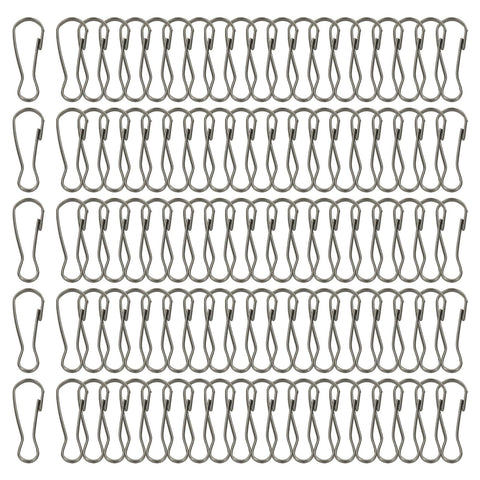 PATIKIL Lanyard Hooks Flag Pole Clip, 100 Pcs 20x7.1x1.9mm Stainless Steel 304 Spring Snap Hook Metal Clips Clasp for Key Chain Key Rings ID Card