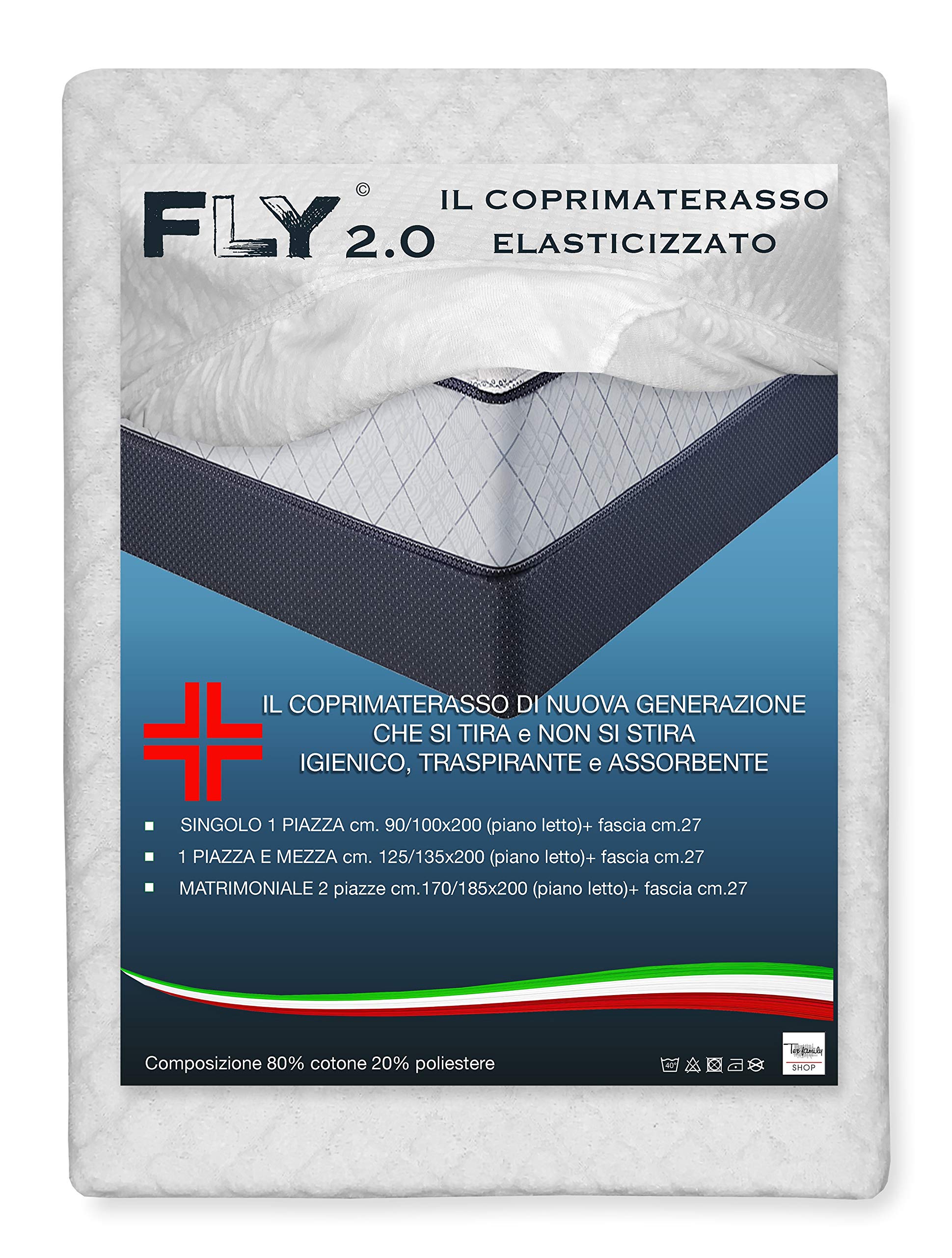Fly 2.0 Terry Jacquard Elastic Mattress Topper with Corners - Double Bed for 2 Single Beds