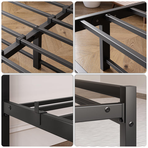 JUISSANO Upholstered Bed 120 x 200 cm Bed Frame Youth Bed Frame Bed 120 x 200 cm with Metal Slatted Frame, Padded Pedestal, Modern Single Bed