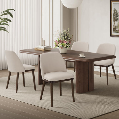 MALOL Thick Wood-base Dining Chairs Set of 4, Upholstered Kitchen Chairs with Solid Wood Legs and Thick Seat Cushion