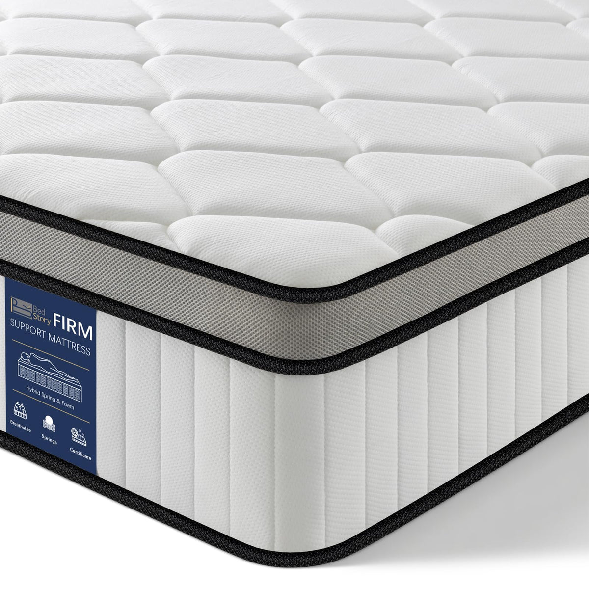 BedStory 4FT Small Double Mattress 10.2 Inch, Medium Firm Hybrid Pocket Sprung Mattress with Breathable Foam, Motion Isolation & Pressure Relief