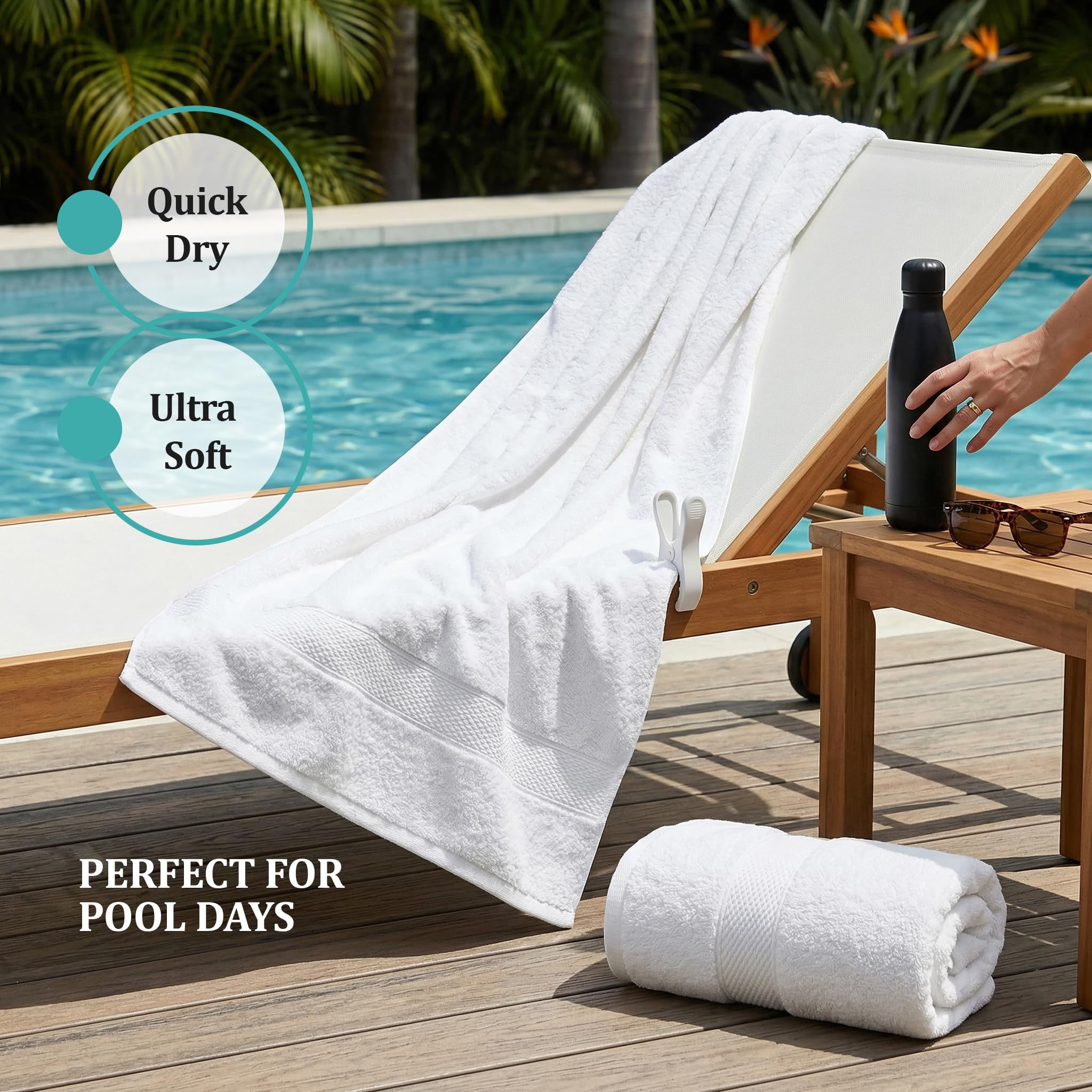 MistyMorning Extra Large Bath Sheets Jumbo Size (90x190cm),100% Cotton 500GSM Super Soft & Highly Absorbent Quick Dry Luxury Bathroom Towels