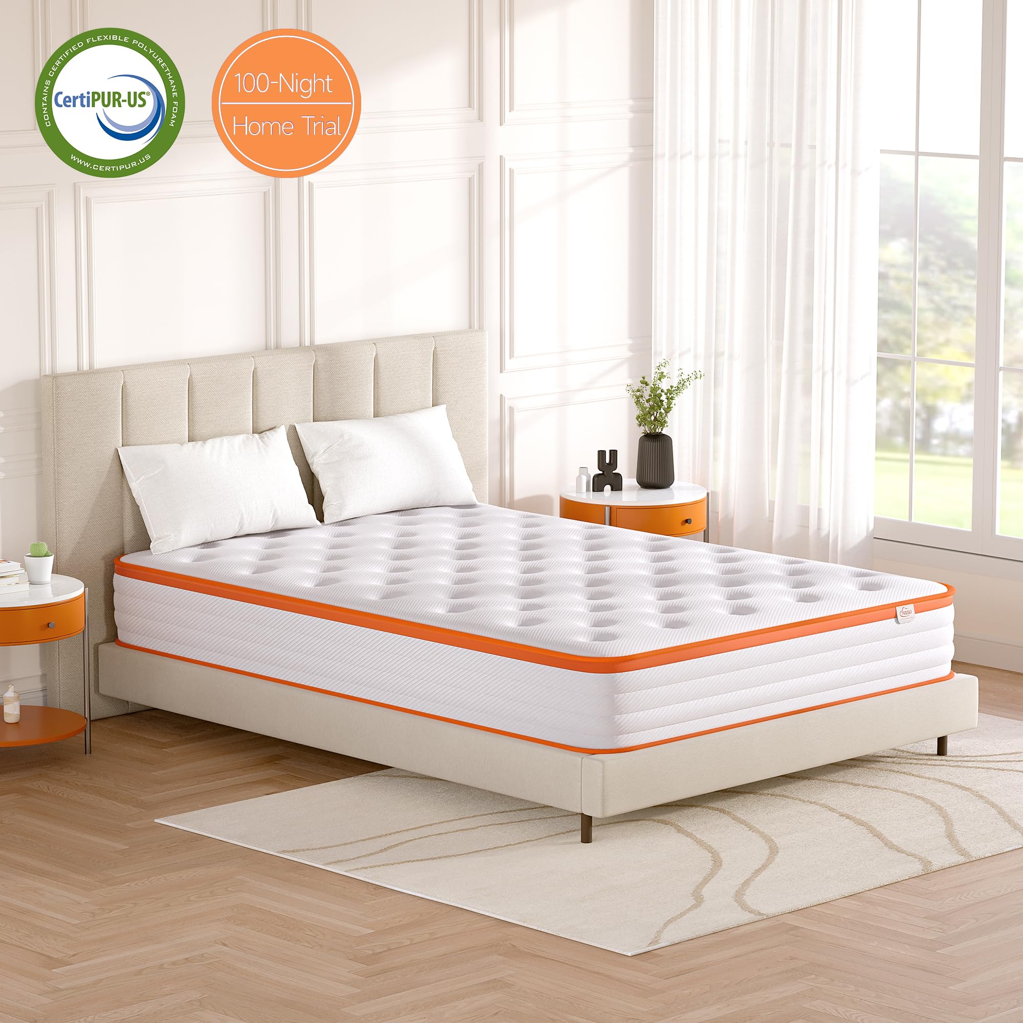TeQsli Single Mattress 3FT, 18cm Hybrid Pocket Sprung Mattress Single - Medium Firm - Ideal for Guest Beds - OEKO-TEX Certified Fabric 90x190x18 cm