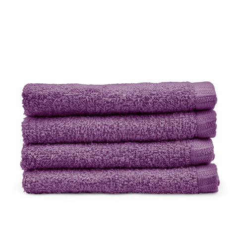 Catherine Lansfield Quick Dry Cotton 30x30 cm 4 Pack Face Cloths Plum