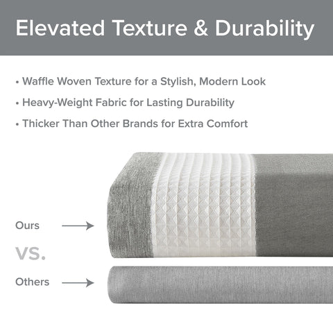 Madison Park Shower Curtain Spa Waffle Weave Shower Curtain for Bathroom 3M Scotchgard Moisture Management