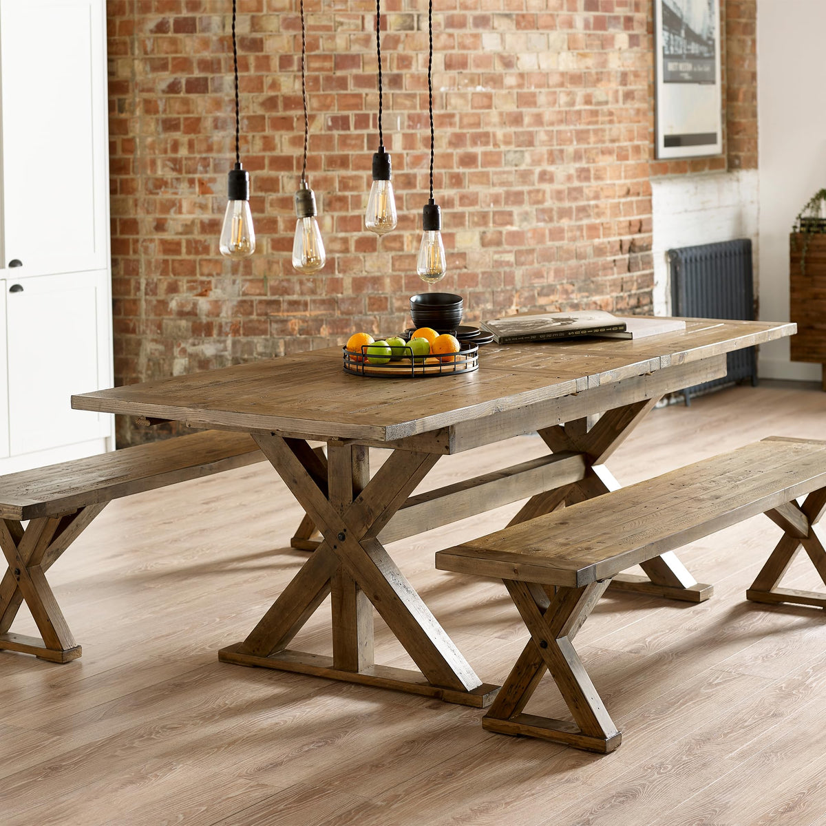 Julian Bowen Chatsworth Extending Table,Reclaimed Pine - H77.5xW220xD97.5cm