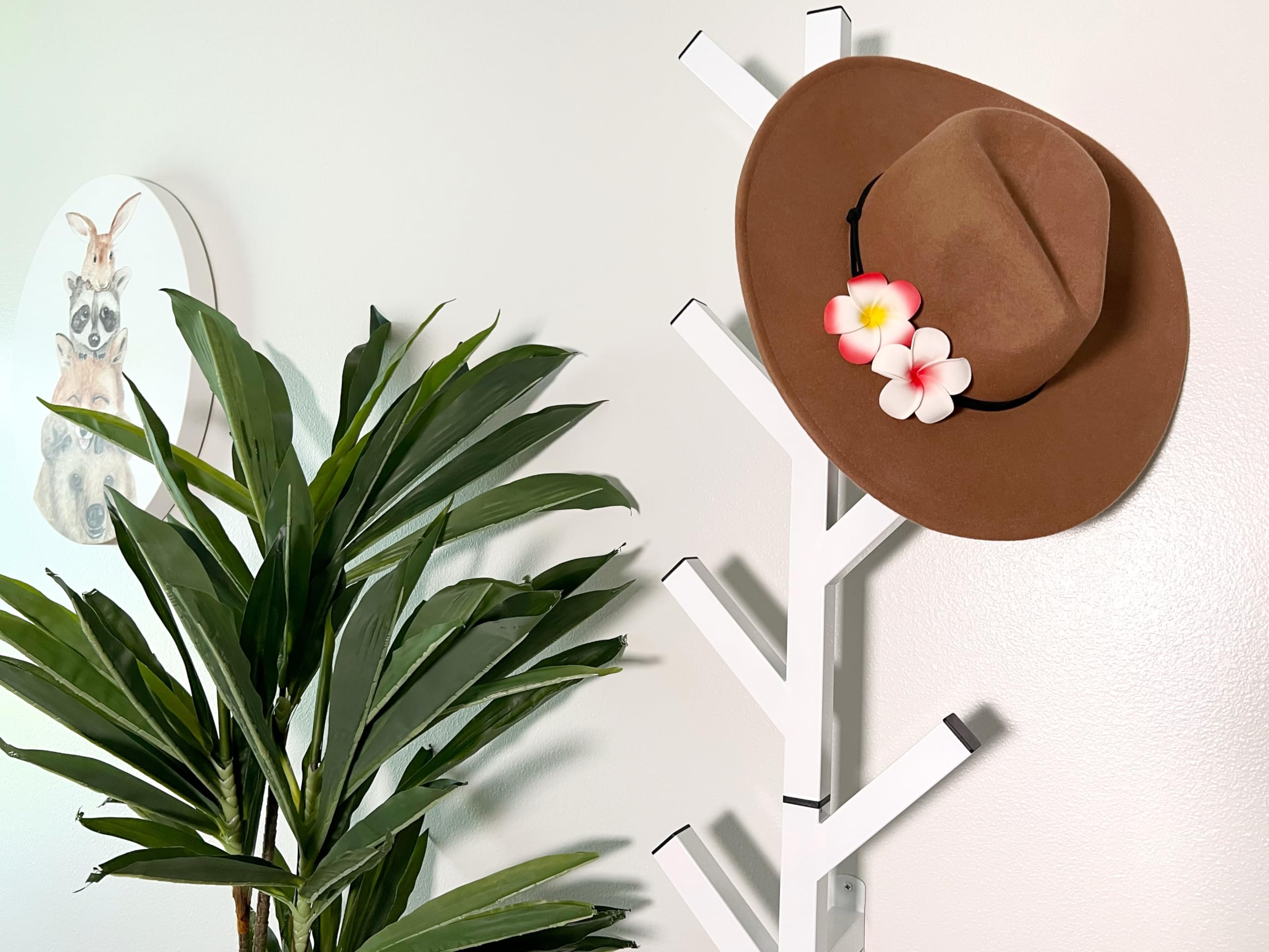 Premium Racks Coat Rack & Hat Rack – Modern Design – Wall Mounted – Stylish – (White)