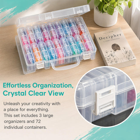 YBCCBY 72 Pcs Bead Storage Box with Lids for Crafts Small Parts