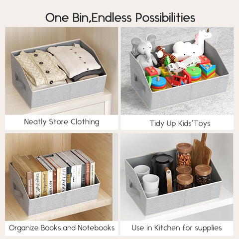 Homsorout Fabric Storage Boxes Cube - Large Wardrobe Storage Organiser with Handles, Foldable Opening Bins for Shelves, Bedroom Organising Clothes