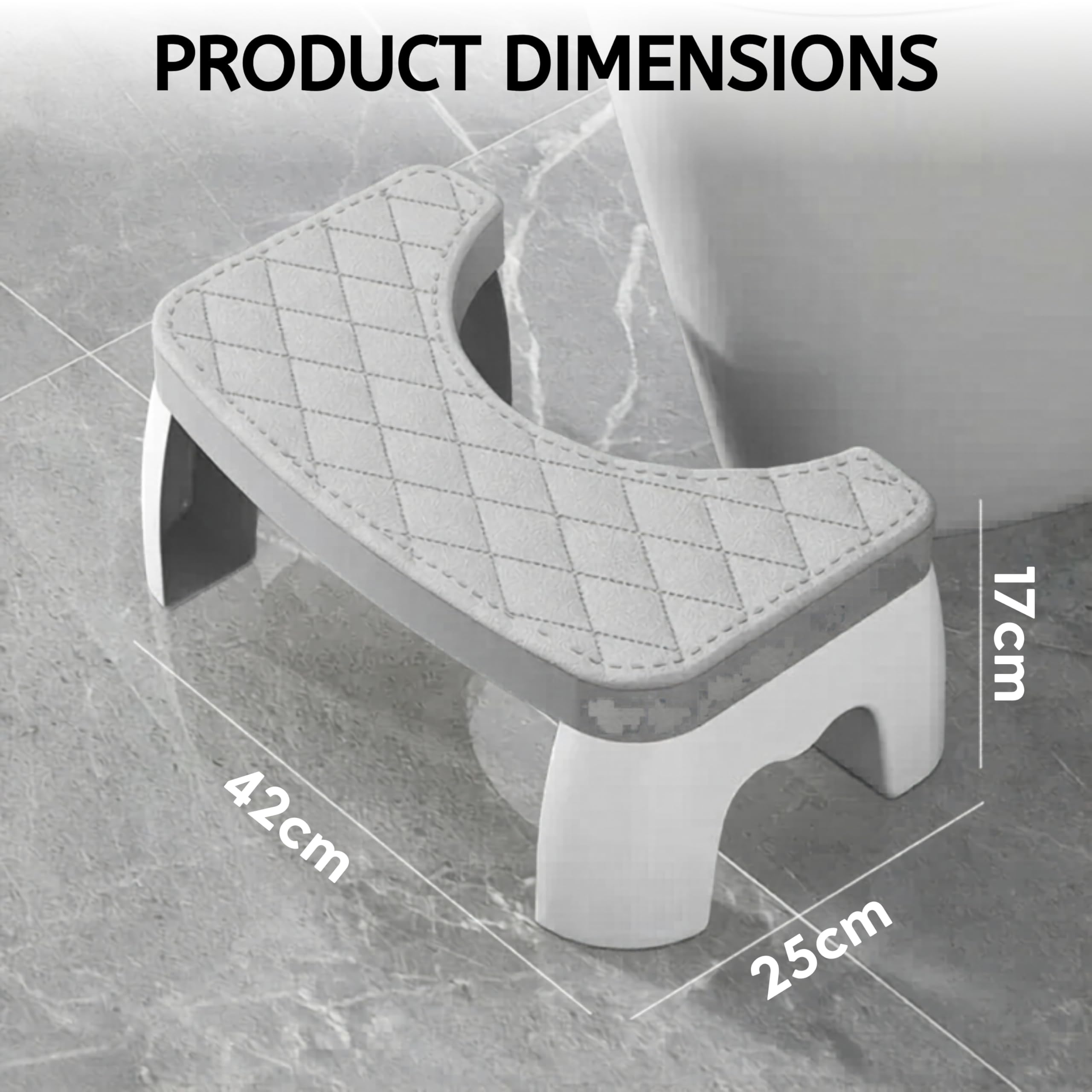 Poop Stool for Adults – Bathroom Toilet Stool for adults | Toilet Step & Foot Rest for Toilet | Ergonomic Poo Stool for Healthy Sitting Position