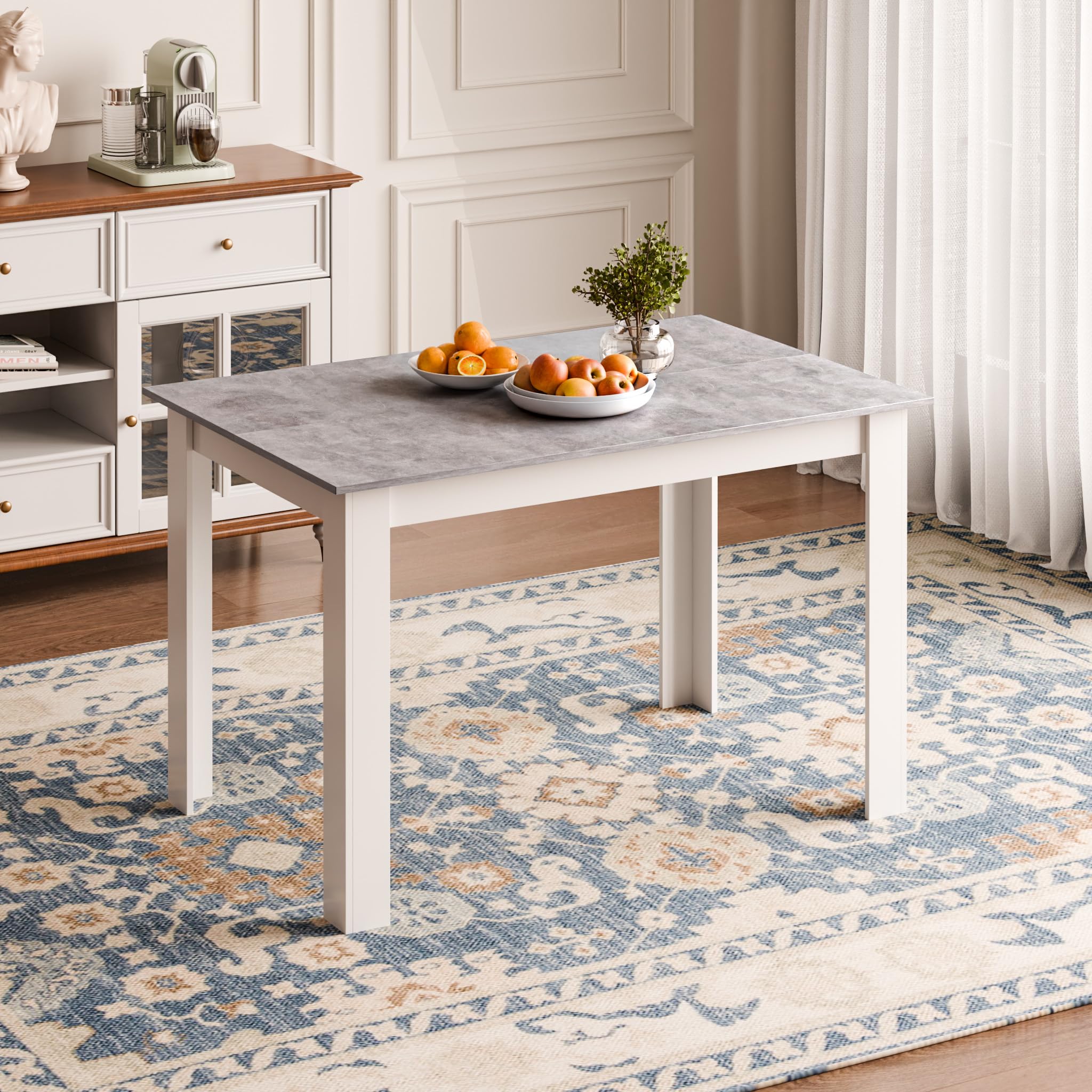 Mondeer Dining Table, Kitchen Table for 4 People, 120W x 80D x 75H cm