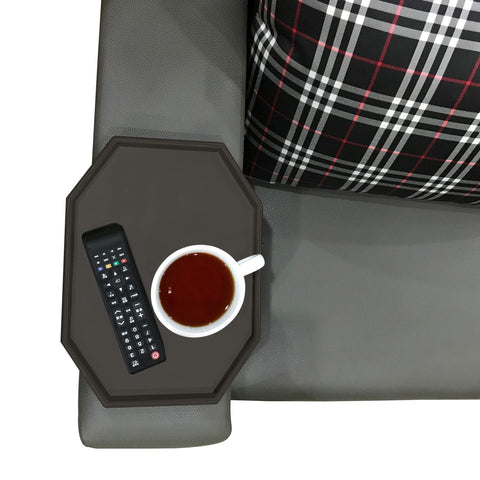 Clip-On Side Table for Sofa Armrest, Couch Tray for Drinks & Snacks(Cherry)